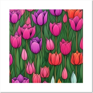 Field of Tulips Posters and Art